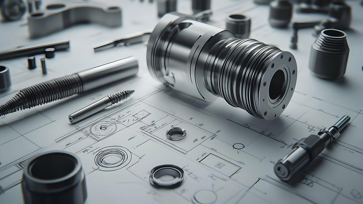 image showing cnc prototyping blueprint with part of prototype